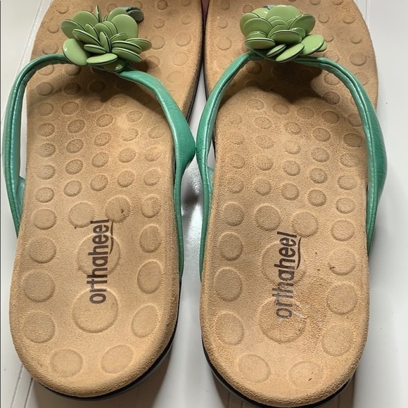 Orthaheel (Vionic) Green Flowered Thong Sandal 40. VIO0118 - Picture 5 of 5